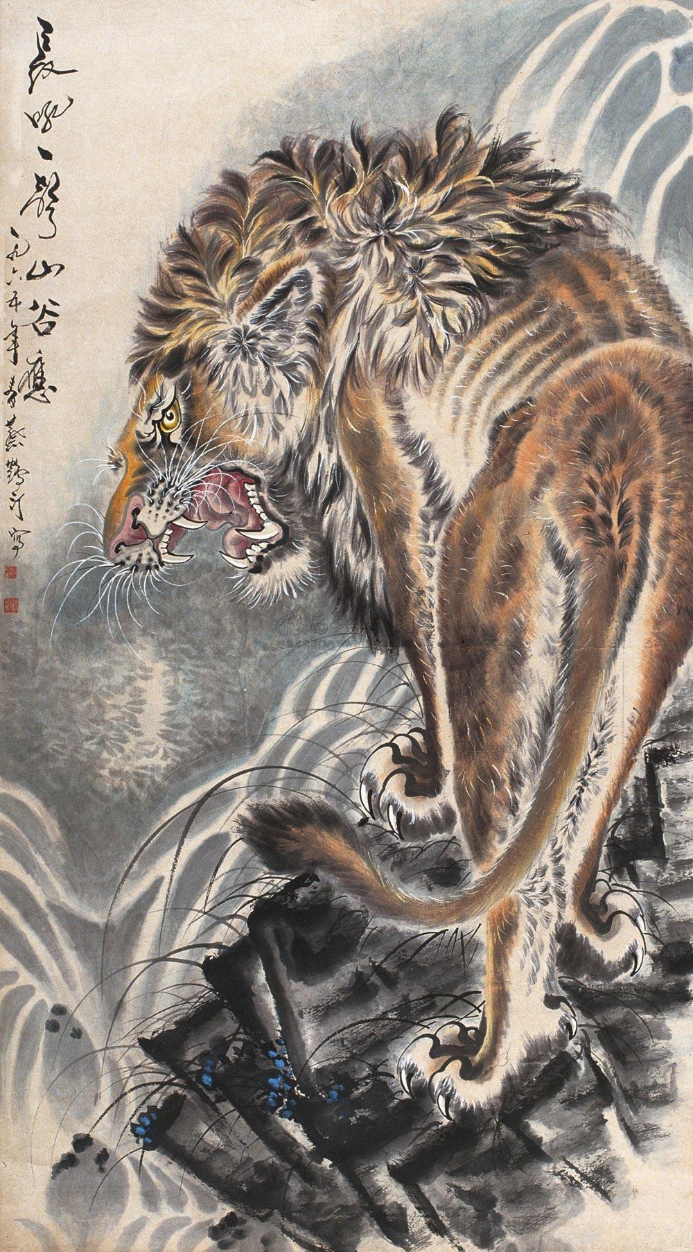 0050雄狮图立轴设色纸本