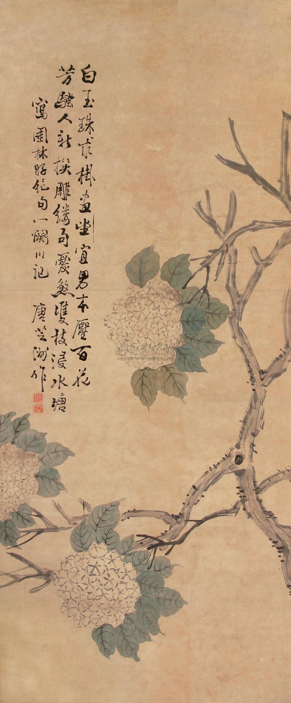 0812 绣球图 立轴 纸本设色