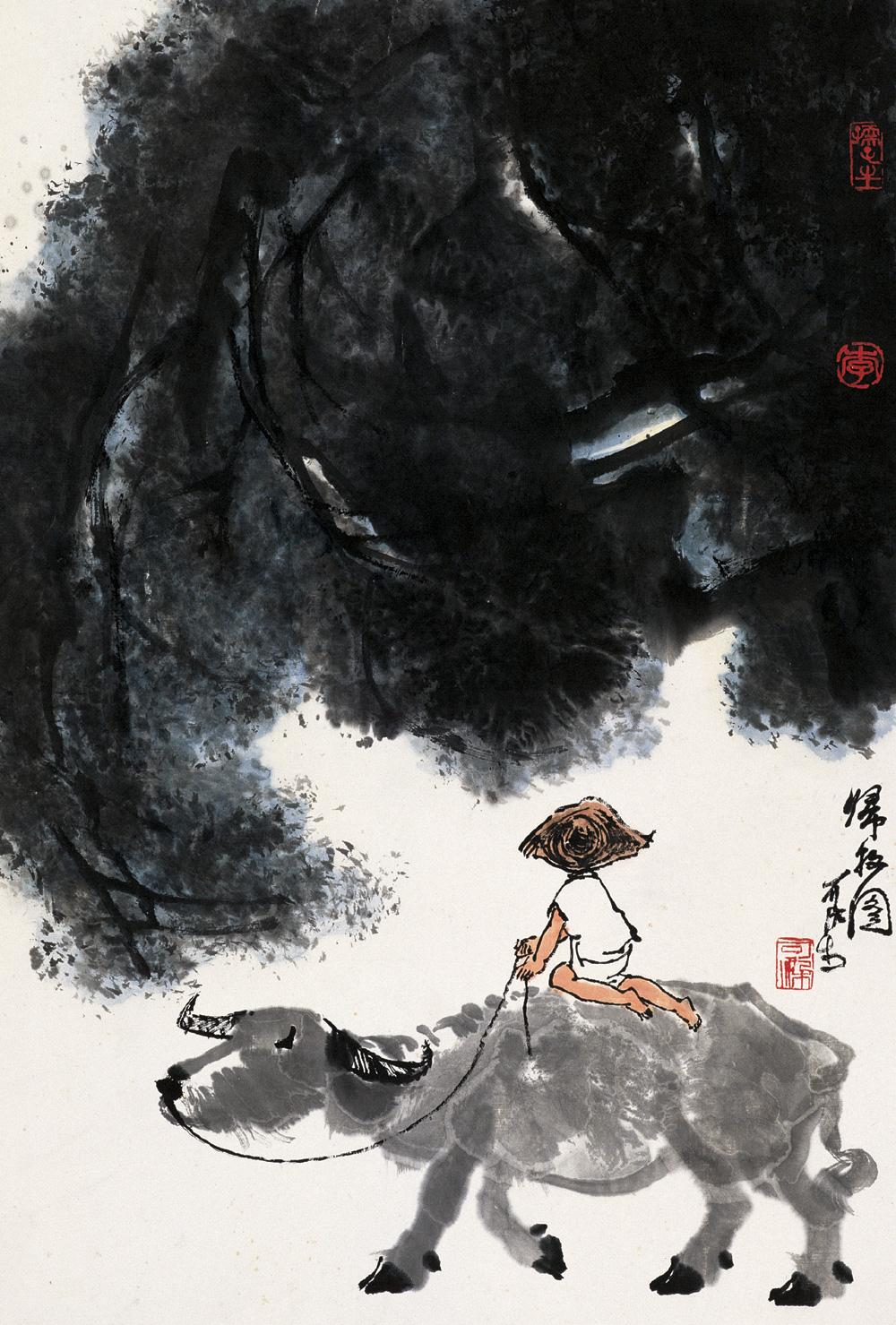 1823归牧图镜心设色纸本