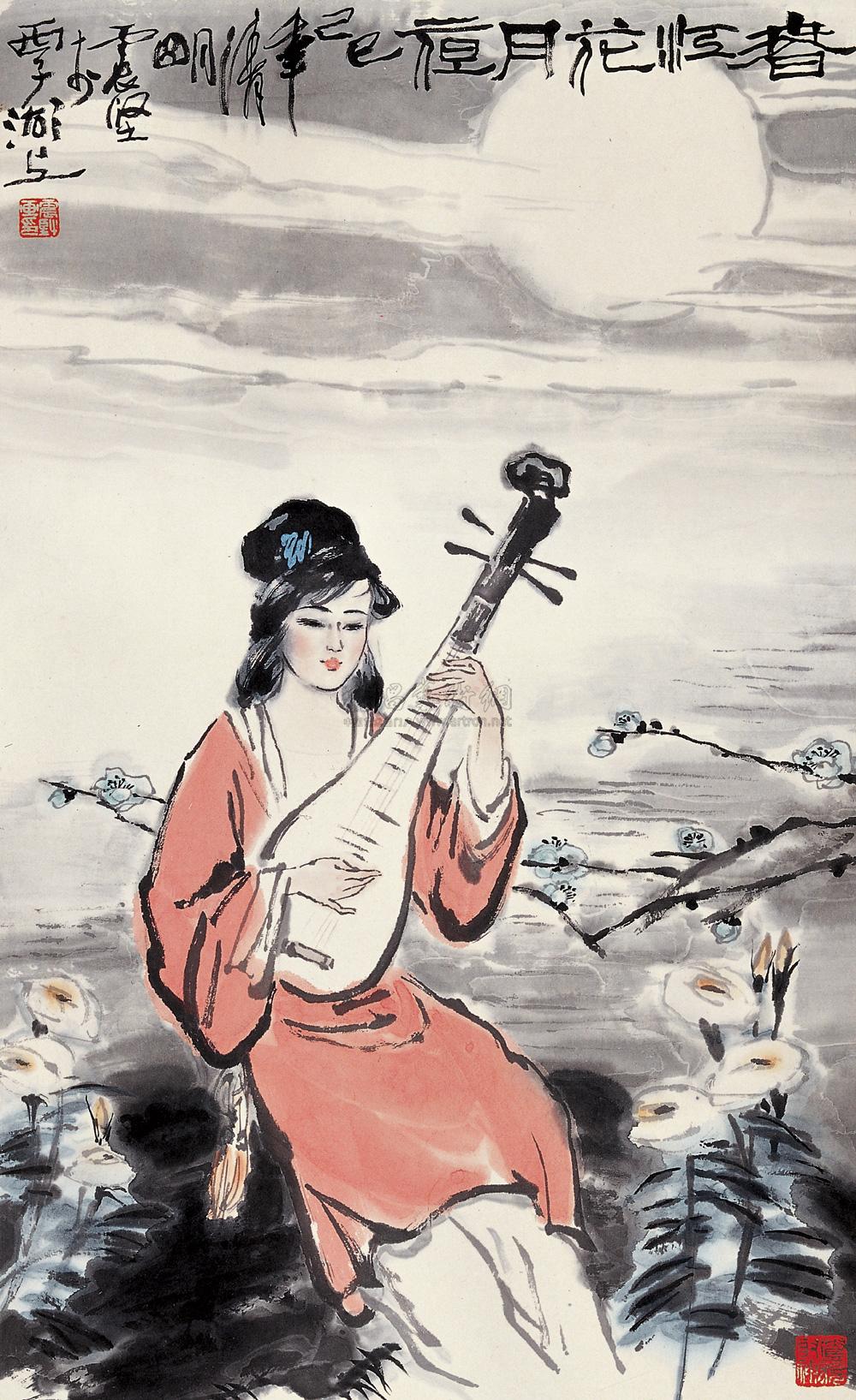 06351989年作春江花月夜镜心设色纸本