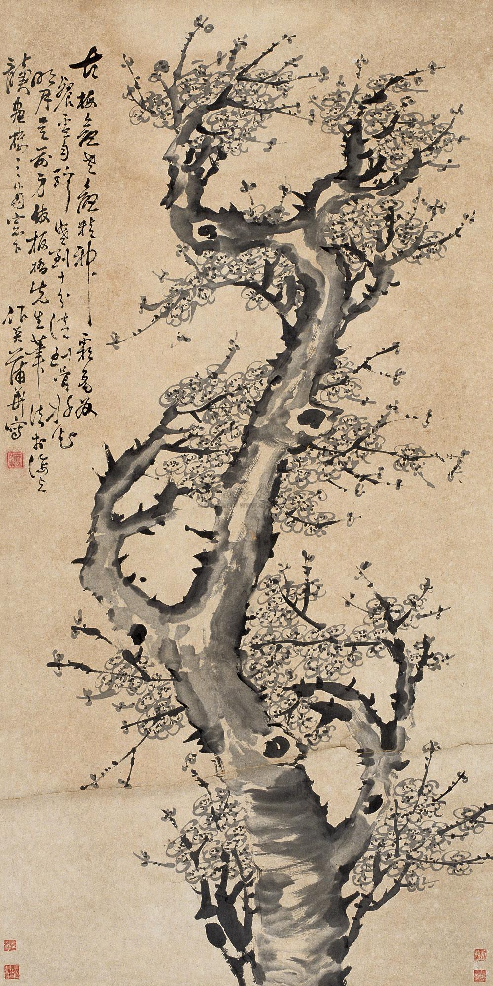 0252古梅图轴水墨纸本
