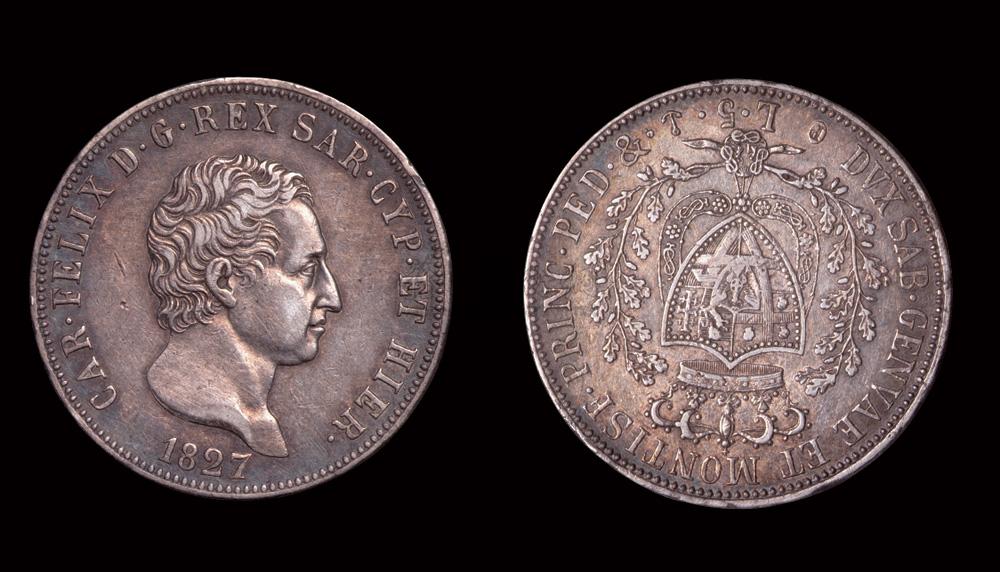 17941827年意大利萨丁尼亚伍里拉银币一枚