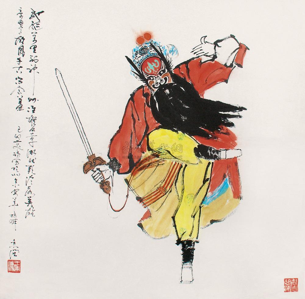 0474戏曲人物锺馗镜心设色纸本