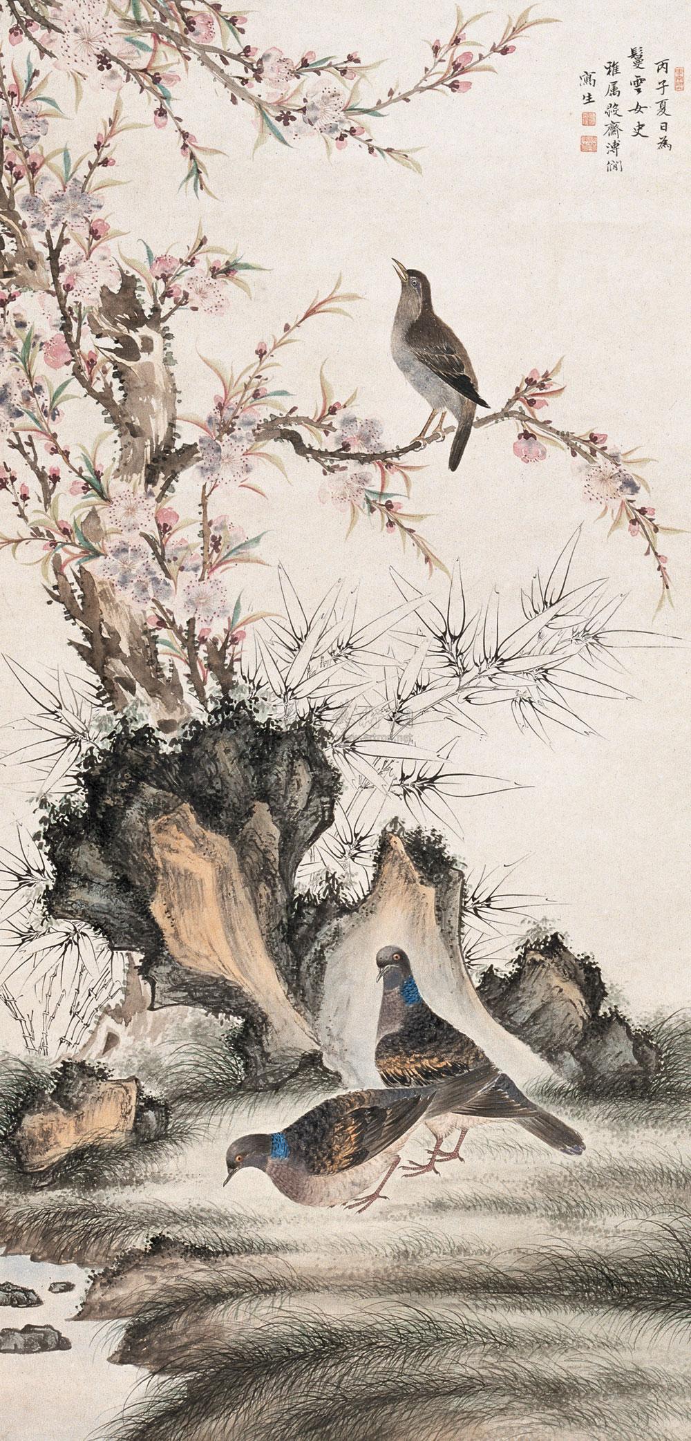 01071936年作春意盎然立轴设色纸本