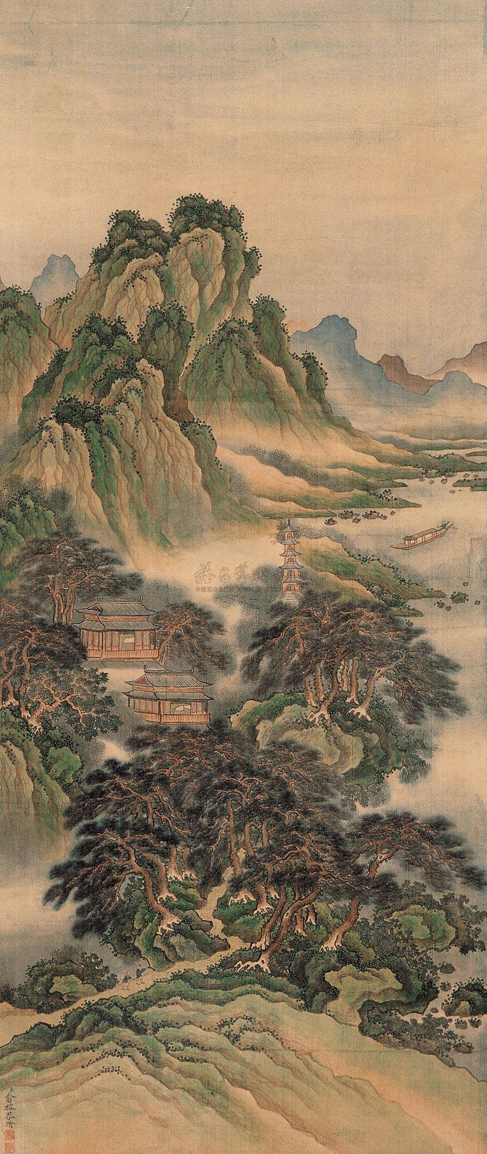 【仙山楼阁 镜心 设色绢本】拍卖品_图片_价格_鉴赏_绘画_雅昌艺术品