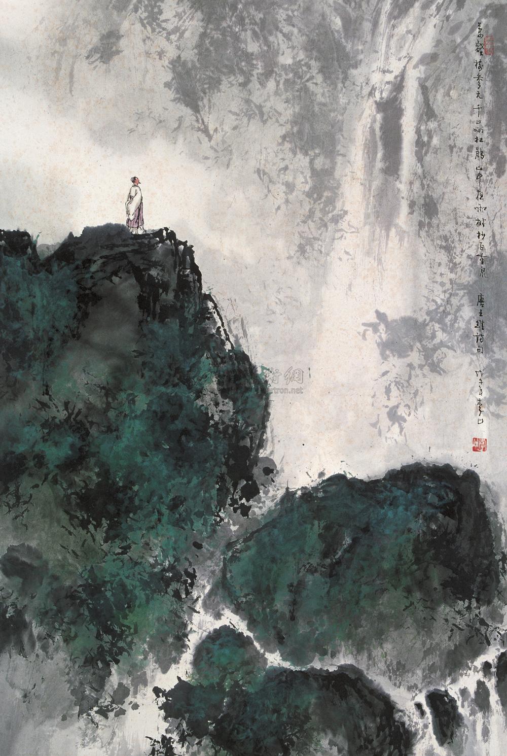 0972王维诗意图立轴纸本