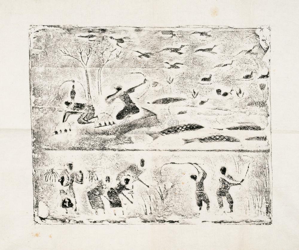 2092 汉四季画像砖拓片 (二张)