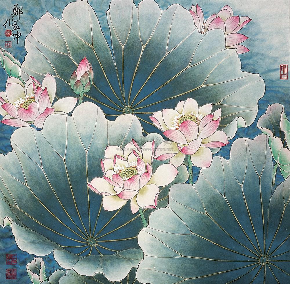 1120映日荷花镜心设色纸本