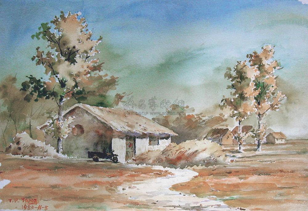 0015 1980年代 金秋季节 纸本水彩