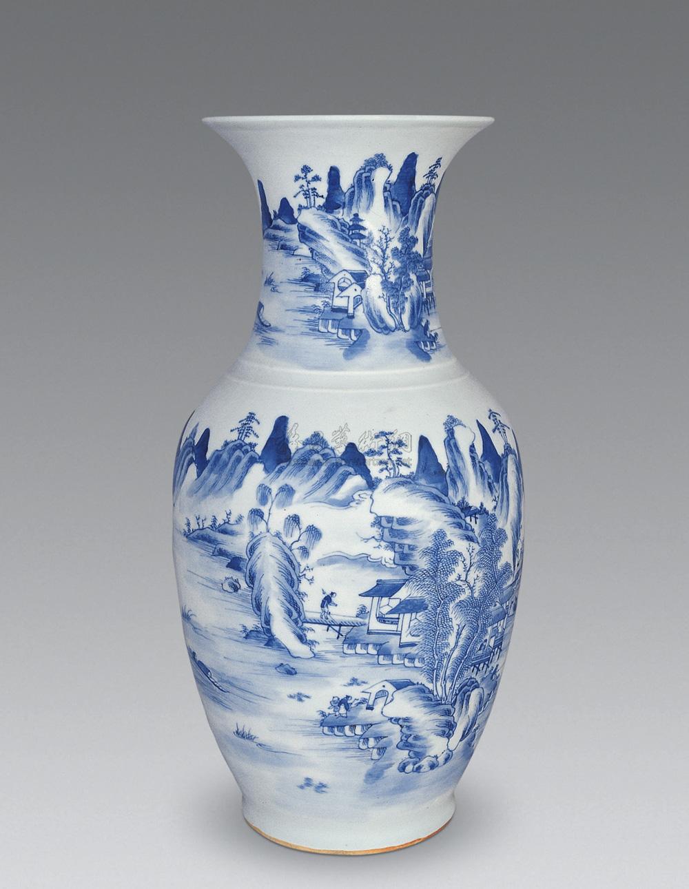 2495青花山水瓶