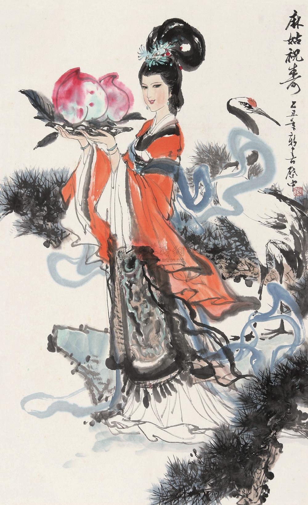 0016 麻姑祝寿 立轴