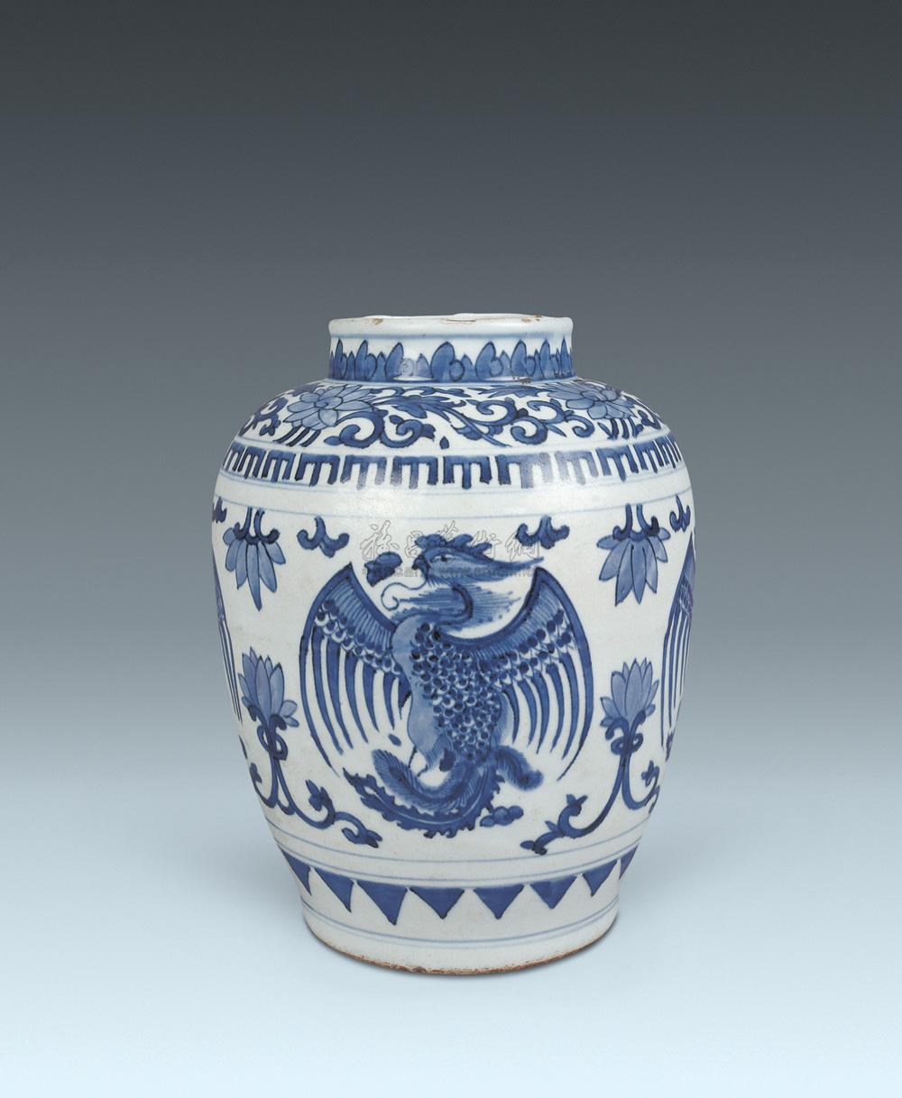 【明 青花团凤纹罐】拍卖品_图片_价格_鉴赏_明代青花瓷器_雅昌艺术品