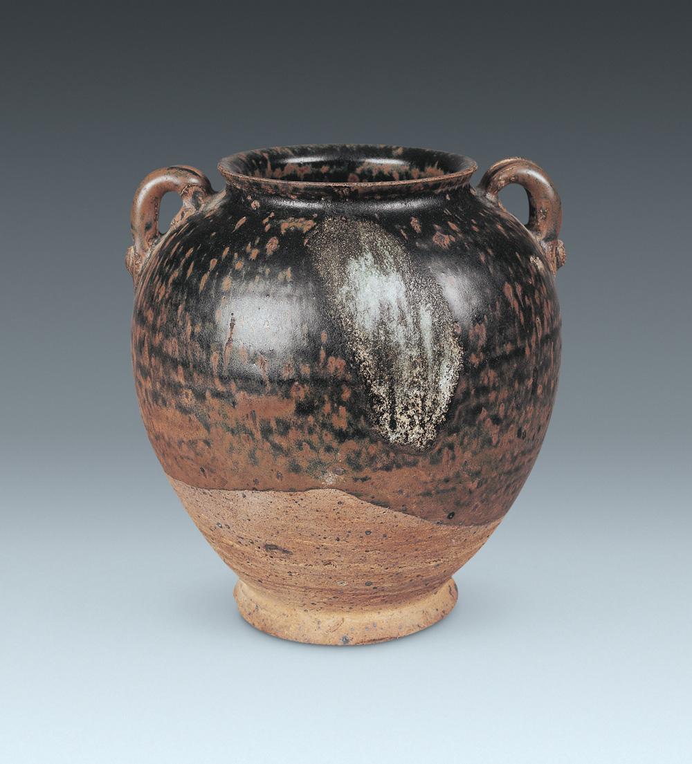 【唐 鲁山窑褐釉花瓷双系罐】拍卖品_图片_价格_鉴赏_元代以前陶瓷