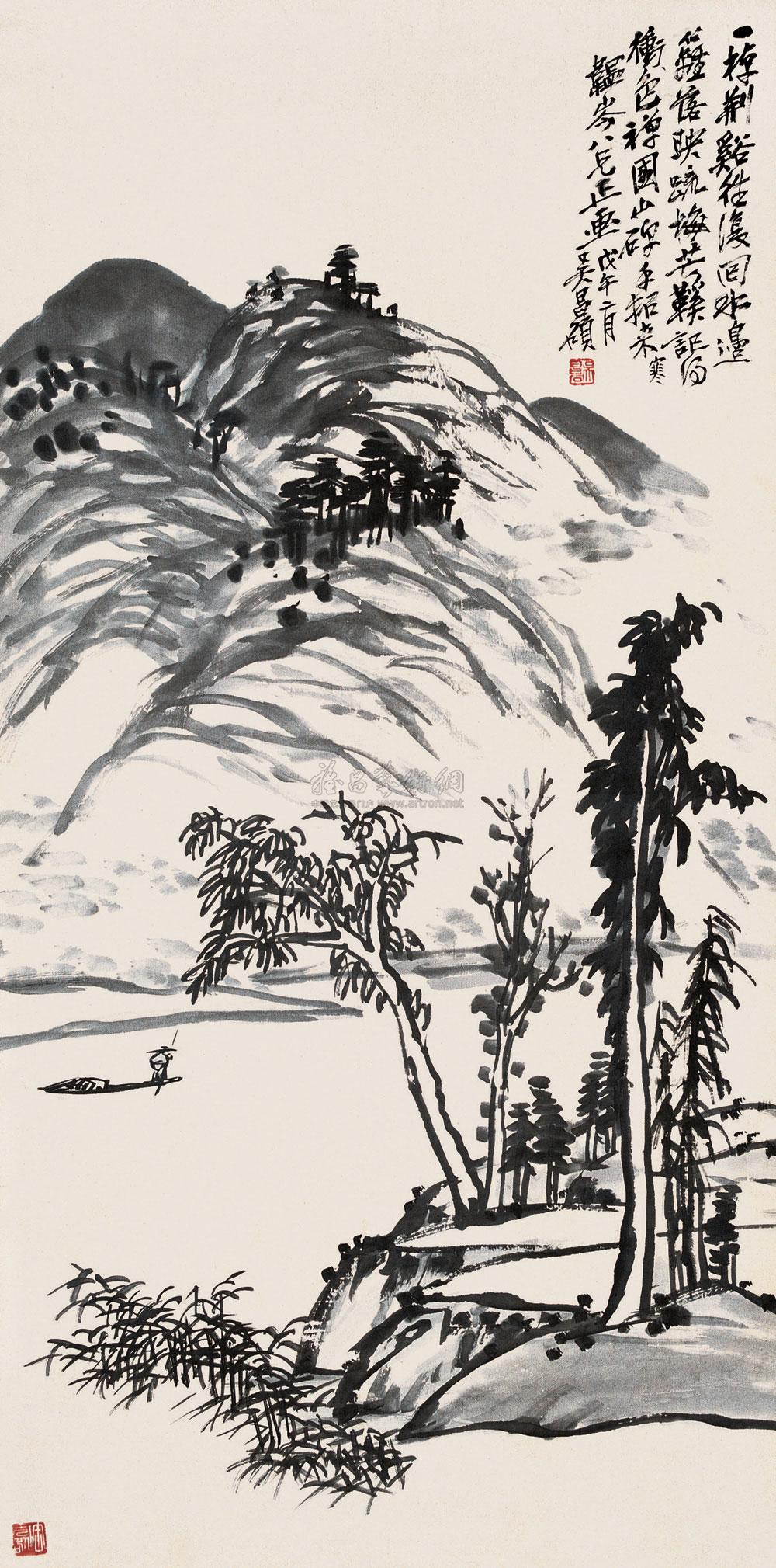 00681918年作水墨山水立轴水墨纸本