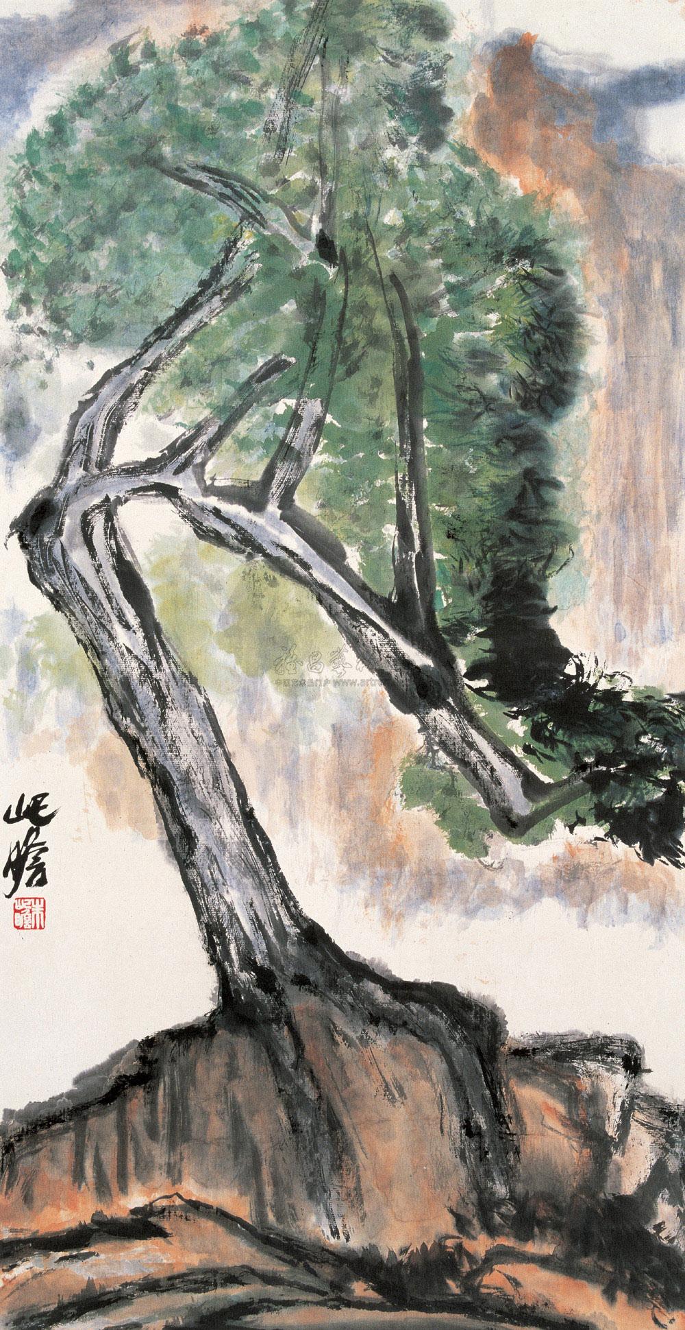 0399苍天大树立轴设色纸本