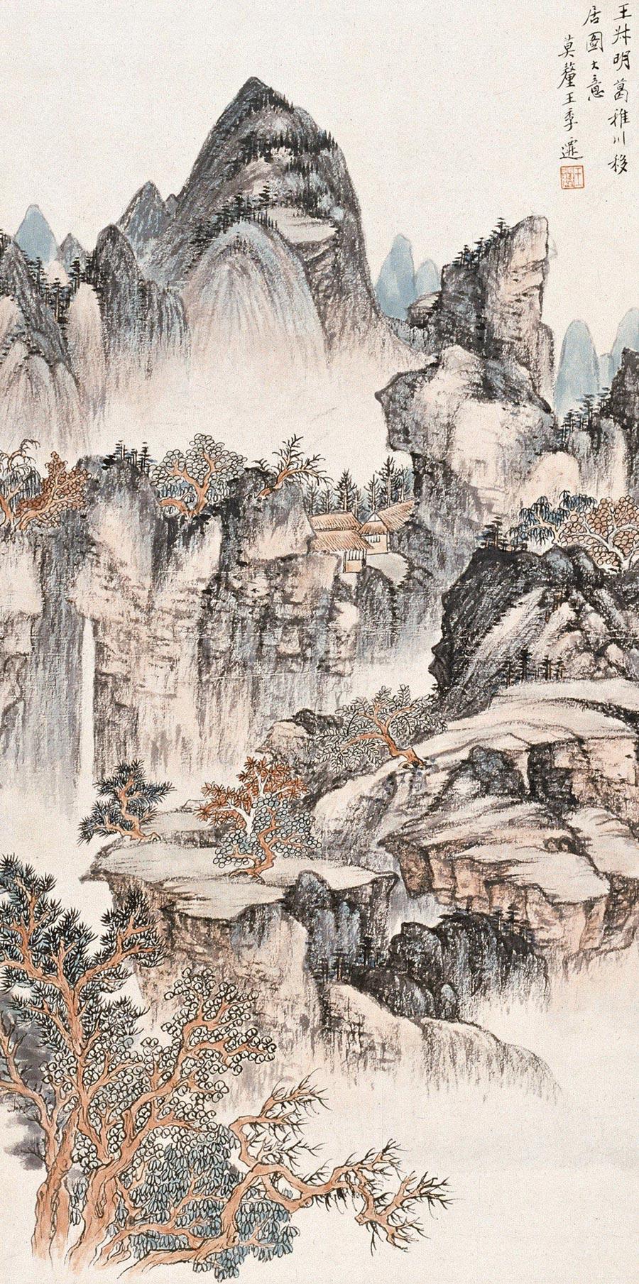0842 深山隐居 立轴 设色纸本