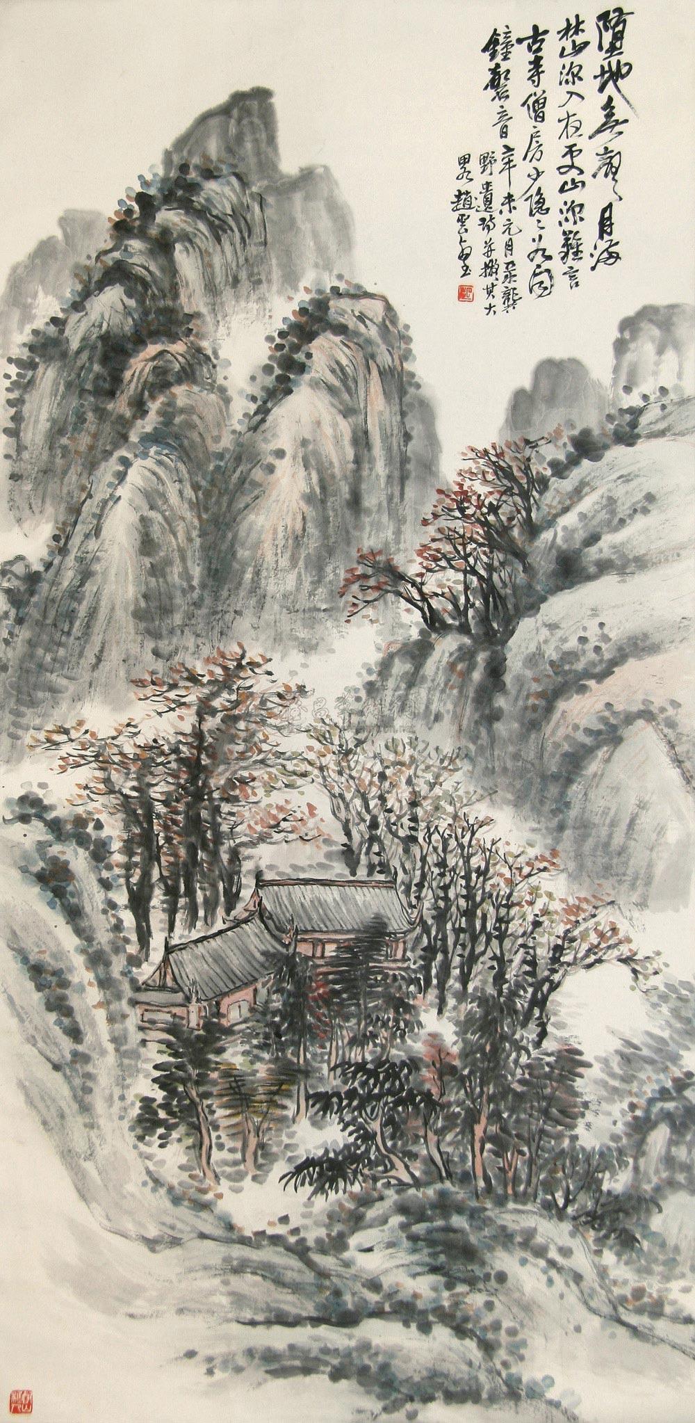钟声 立轴 设色纸本】拍卖品_图片_价格_鉴赏_绘画_雅昌艺术品拍卖网