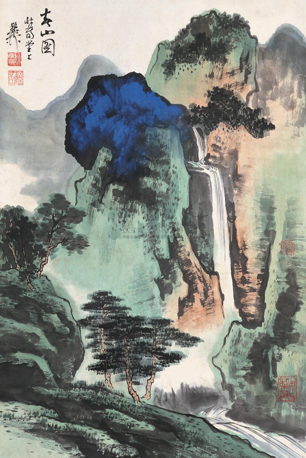 0103春山图立轴纸本设色