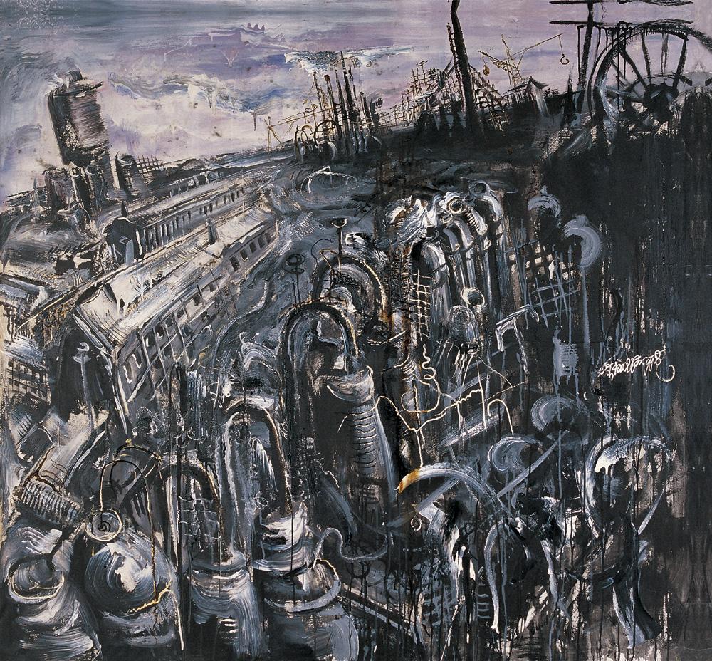 0139 寂寞大工厂 油画 画布