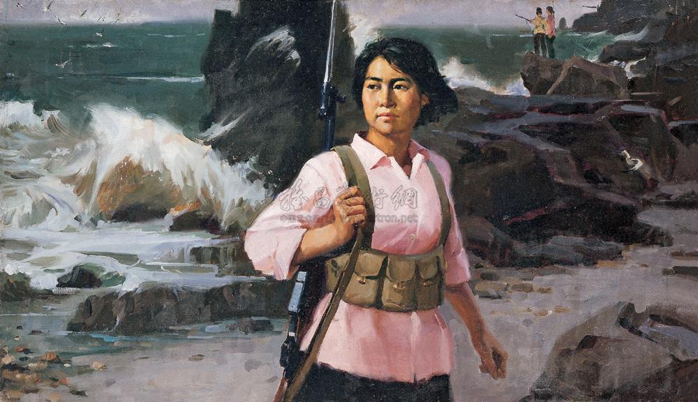 13851978年作黄海女民兵油彩布面