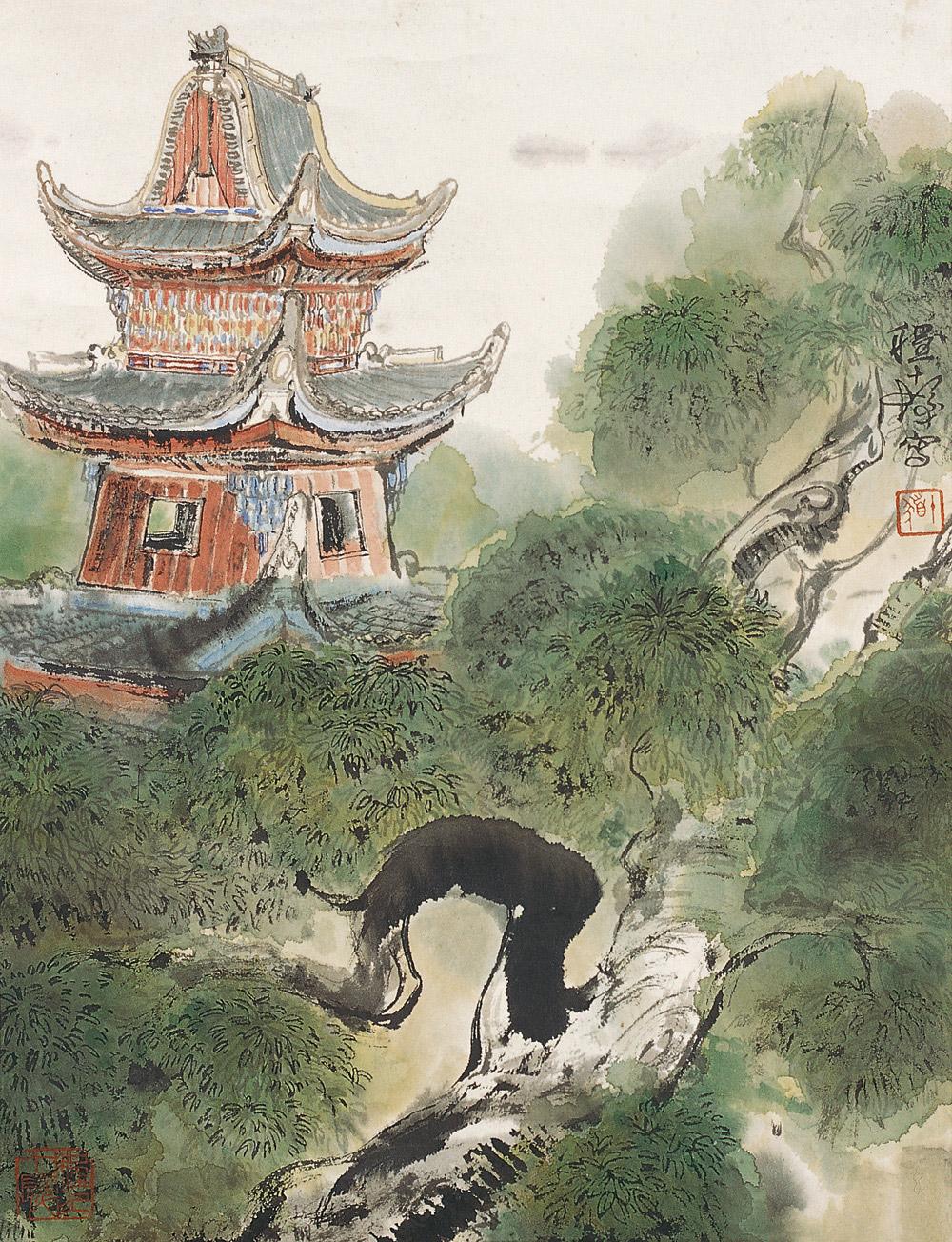 【边塞风光 立轴 纸本设色】拍卖品_图片_价格_鉴赏_绘画_雅昌艺术品拍卖网