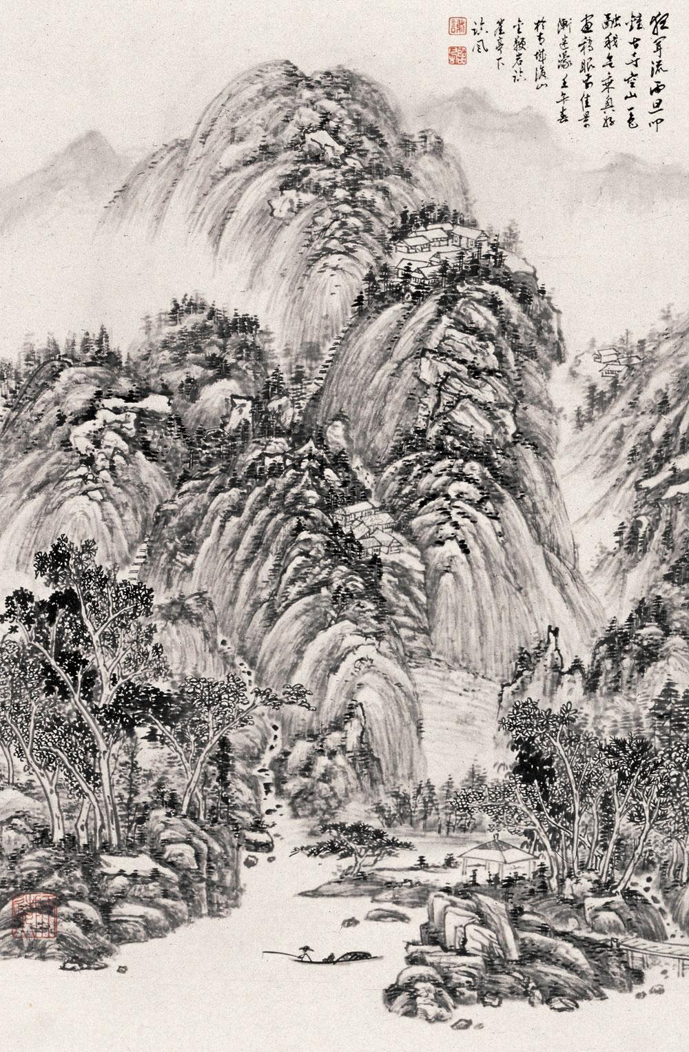 【淡墨山水 立轴 水墨纸本】拍卖品_图片_价格_鉴赏_绘画_雅昌艺术品