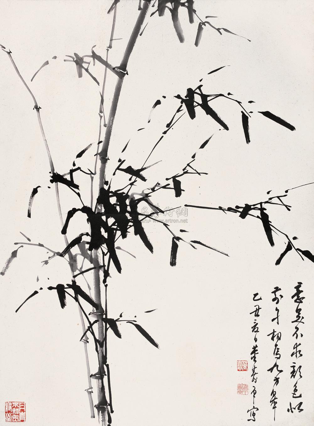 0923 乙丑(1985年作) 墨竹 立轴 纸本