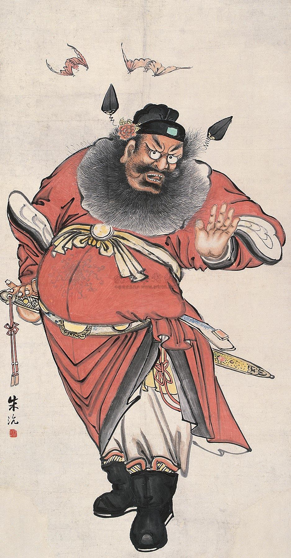 0672钟馗立轴纸本