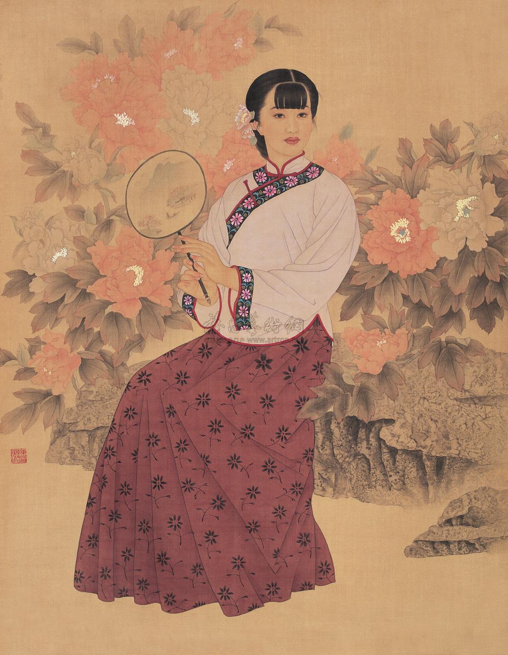 0886 思 镜心 绢本