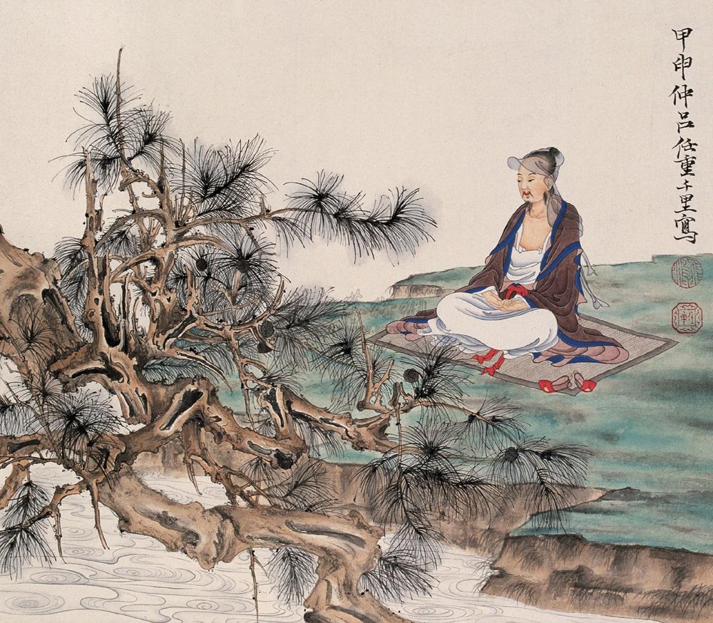 03862004年作高士图立轴设色纸本