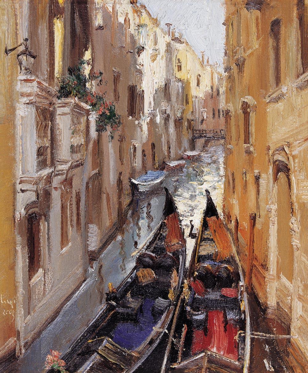 0079威尼斯水乡布面油画