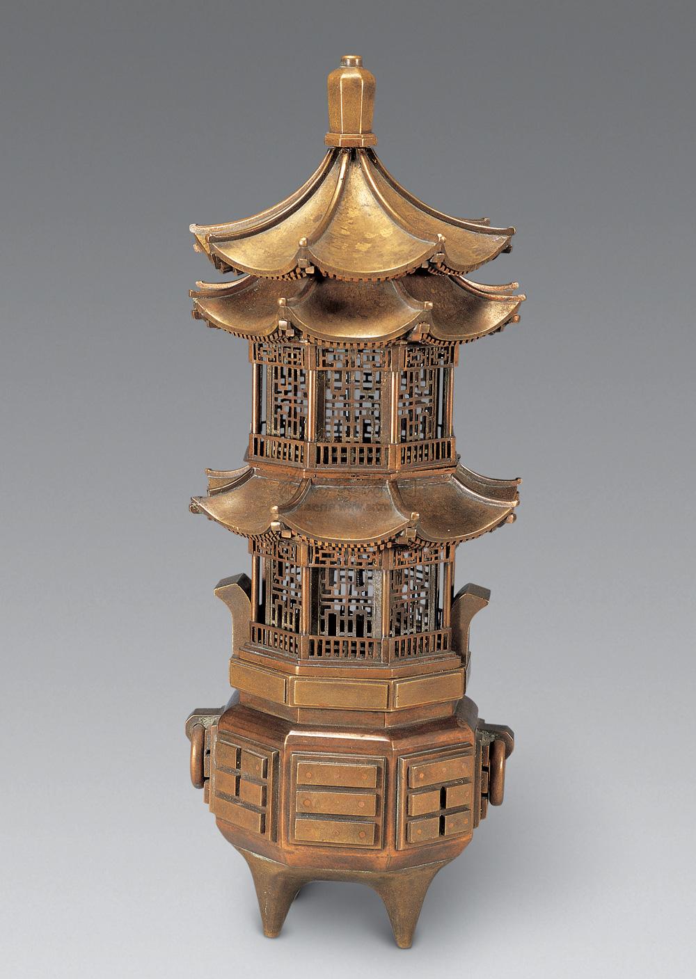 1180清中期铜塔式熏炉