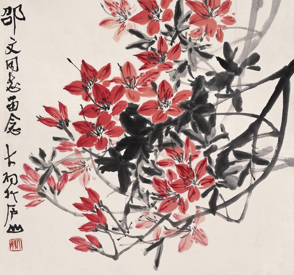 0485 杜鹃花 镜心 设色纸本