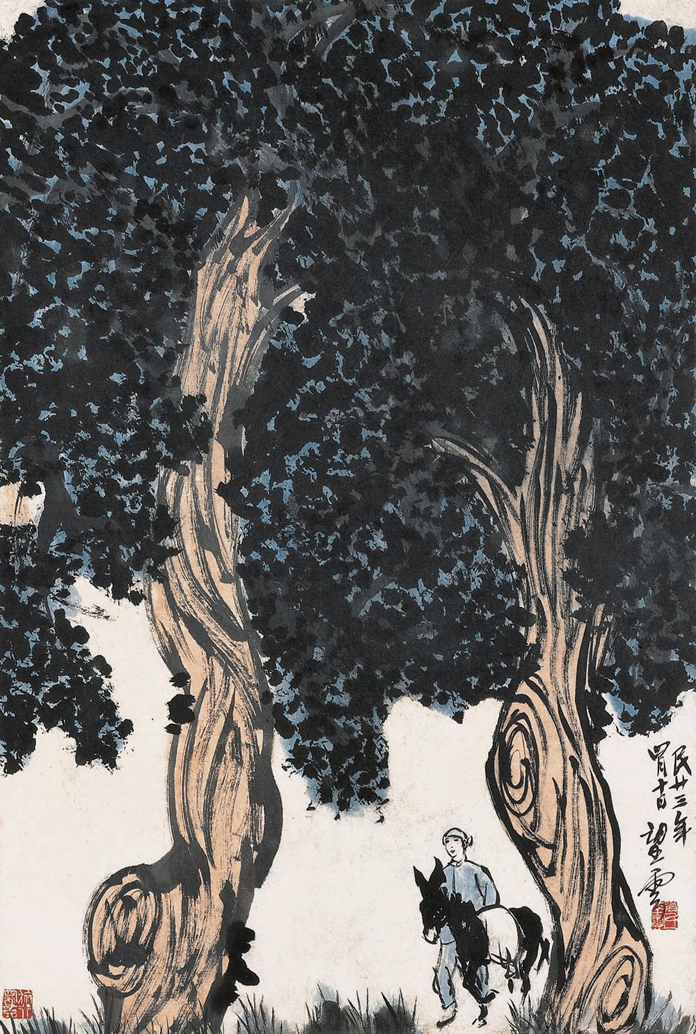 【柏树 镜心 设色纸本】拍卖品_图片_价格_鉴赏_绘画_雅昌艺术品拍卖