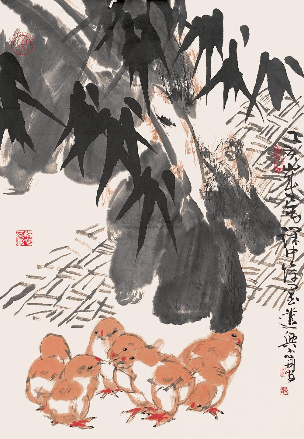 【小鸡图 镜心 纸本】拍卖品_图片_价格_鉴赏_绘画_雅昌艺术品拍卖网