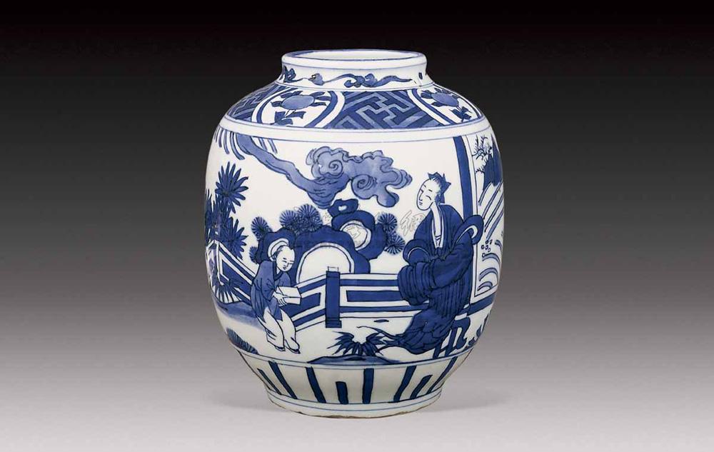 【明万历 青花人物罐】拍卖品_图片_价格_鉴赏_明代青花瓷器_雅昌艺术
