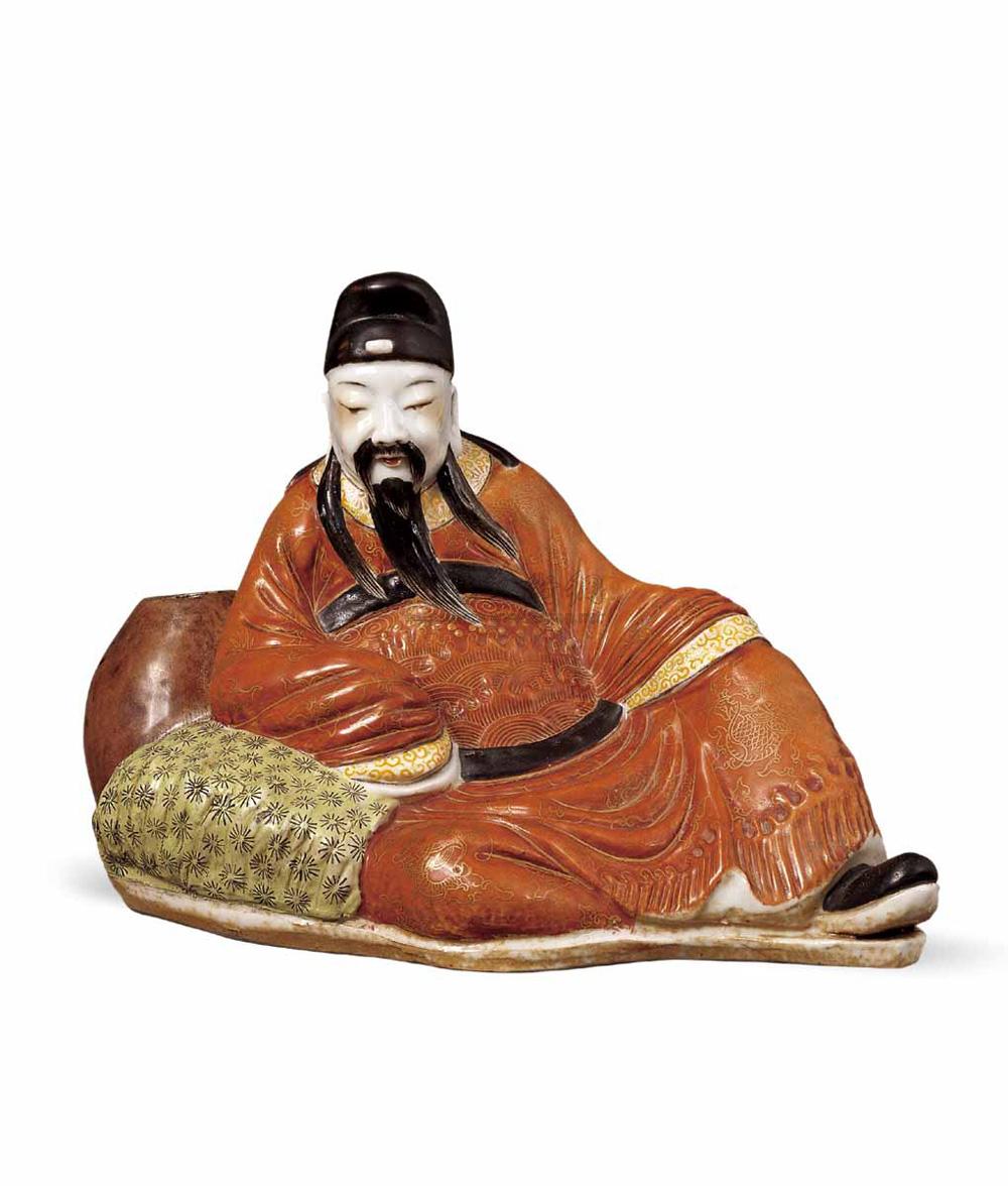 2437清瓷塑太白醉酒摆件