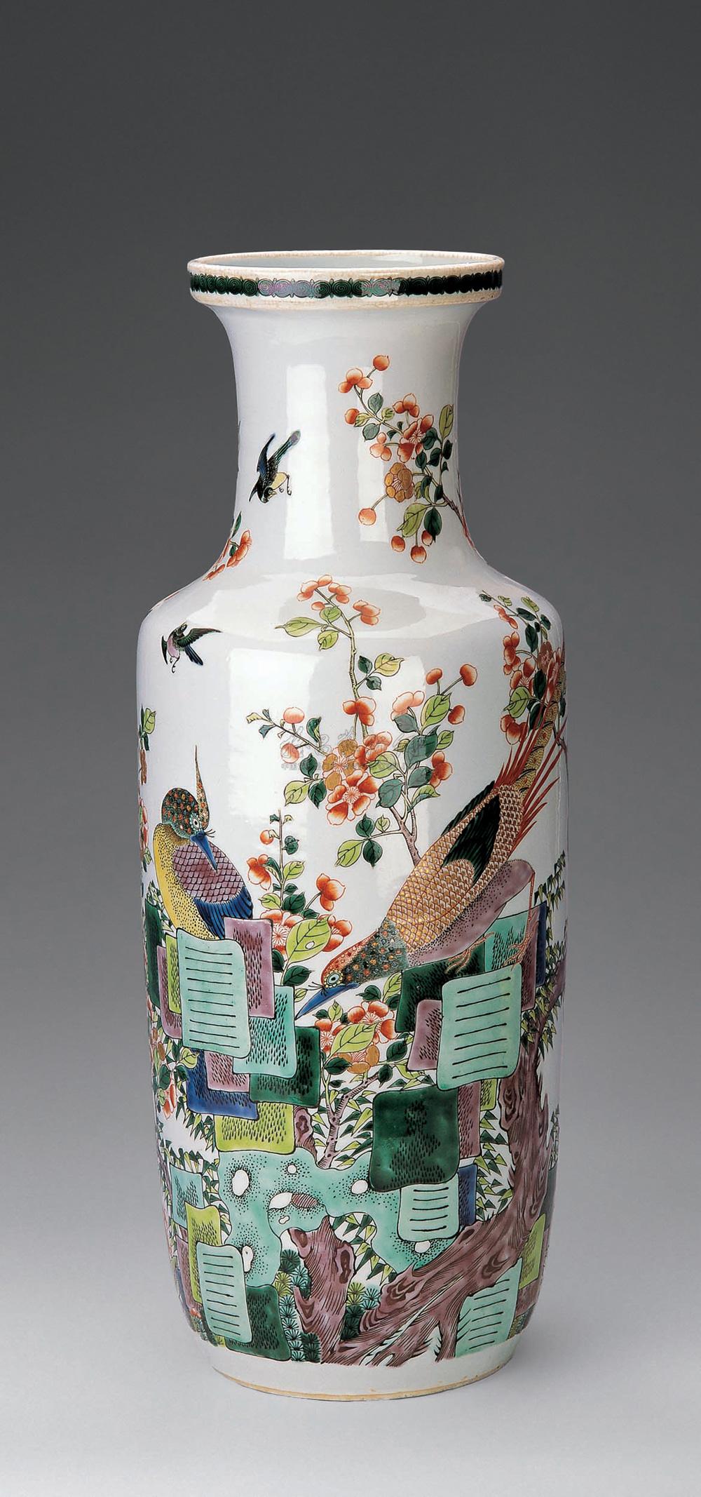 【清光绪 五彩花鸟纹棒槌瓶】拍卖品_图片_价格_鉴赏_清代五彩瓷器