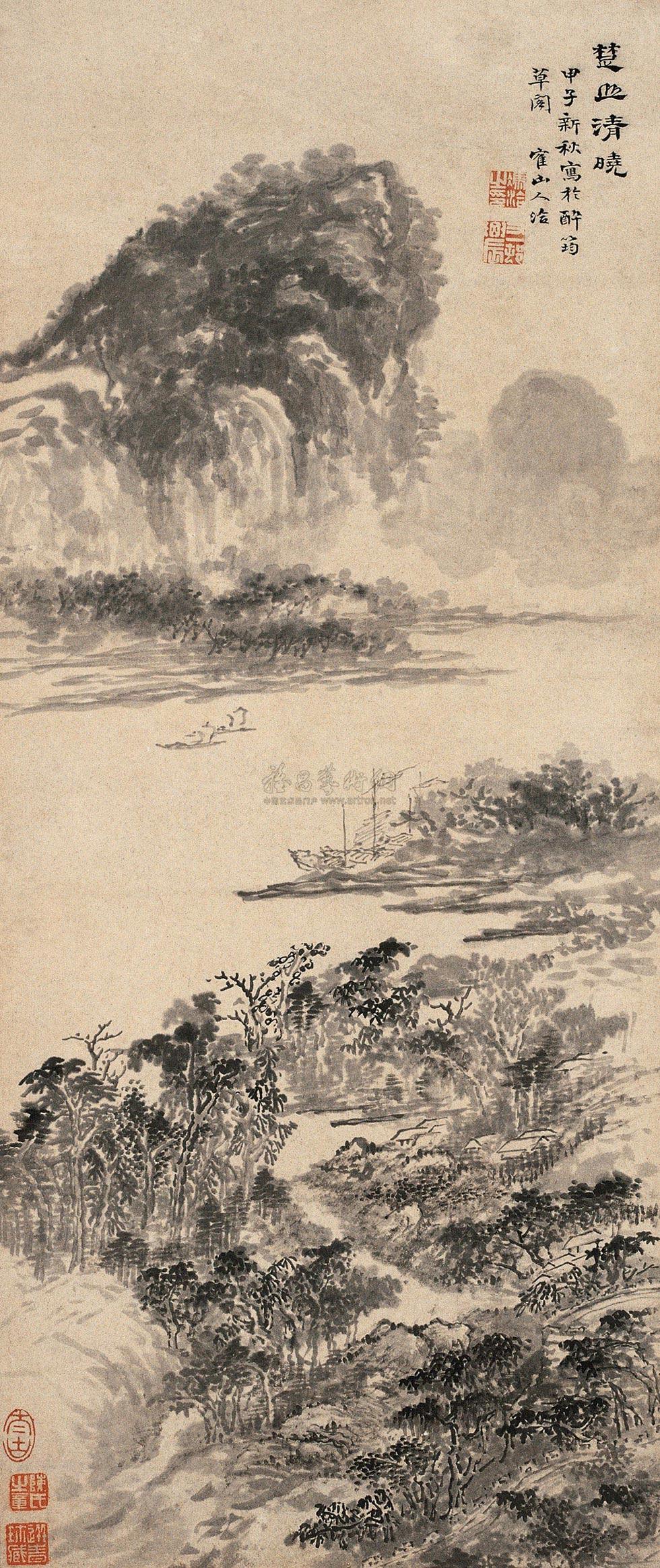 【1804年作 楚山清晓 立轴 水墨纸本】拍卖品_图片_价格_鉴赏_绘画_雅昌艺术品拍卖网