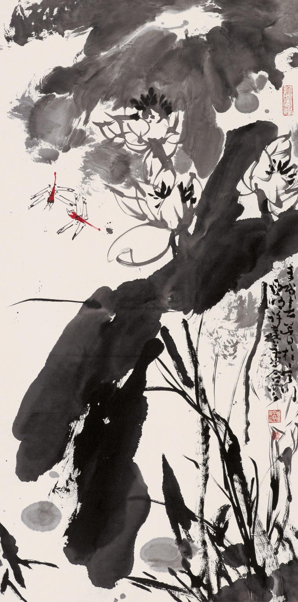 【壬戌(1982年)作 荷塘清趣 立轴 设色纸本】拍卖品_图片_价格_鉴赏