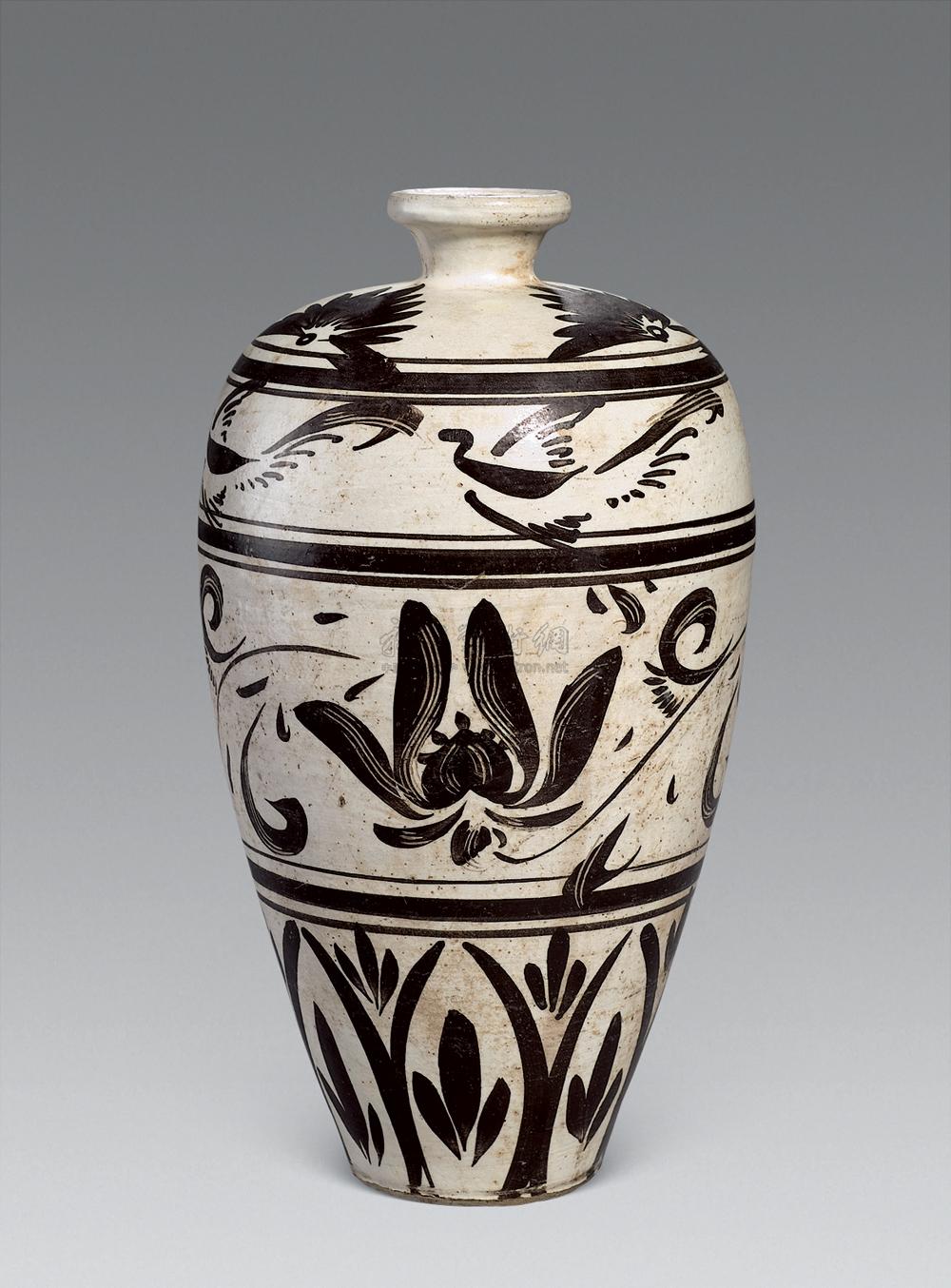 0359 宋/金 磁州窑花鸟纹梅瓶