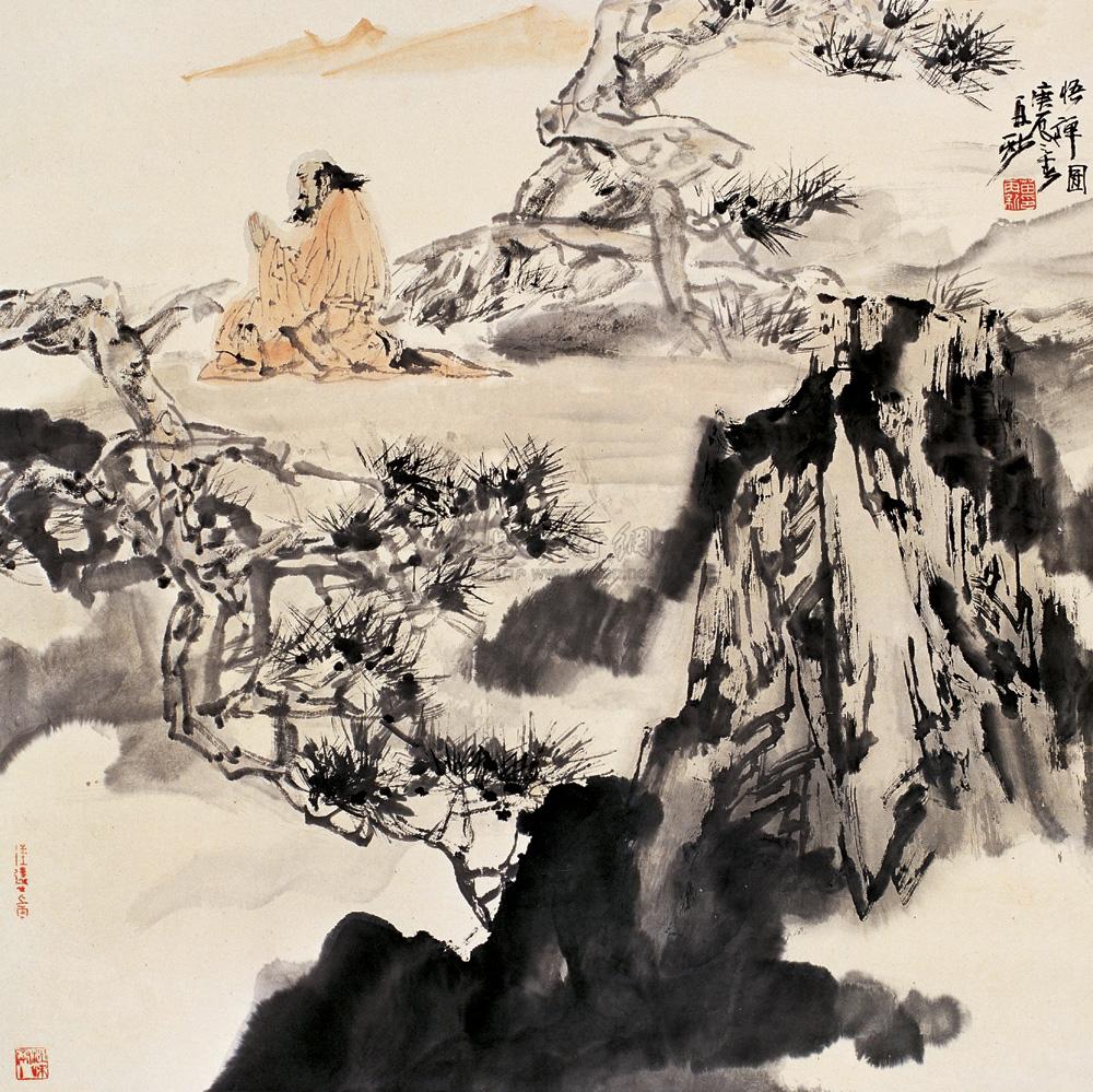 0161悟惮图立轴设色纸本