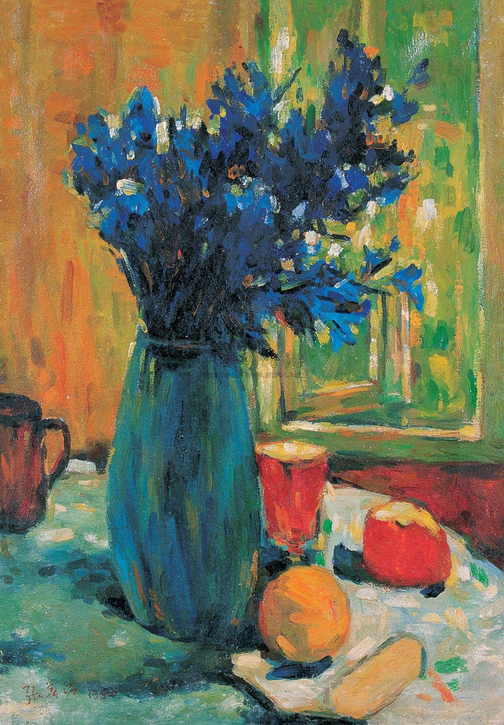 0037 1994年作 窗前兰花 布面 油画