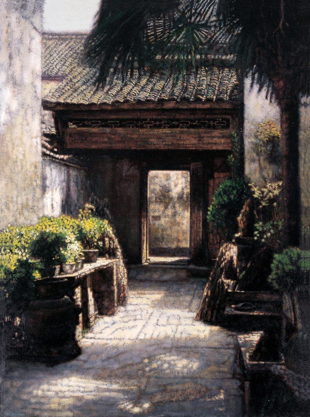 0017 庭院 布面 油画