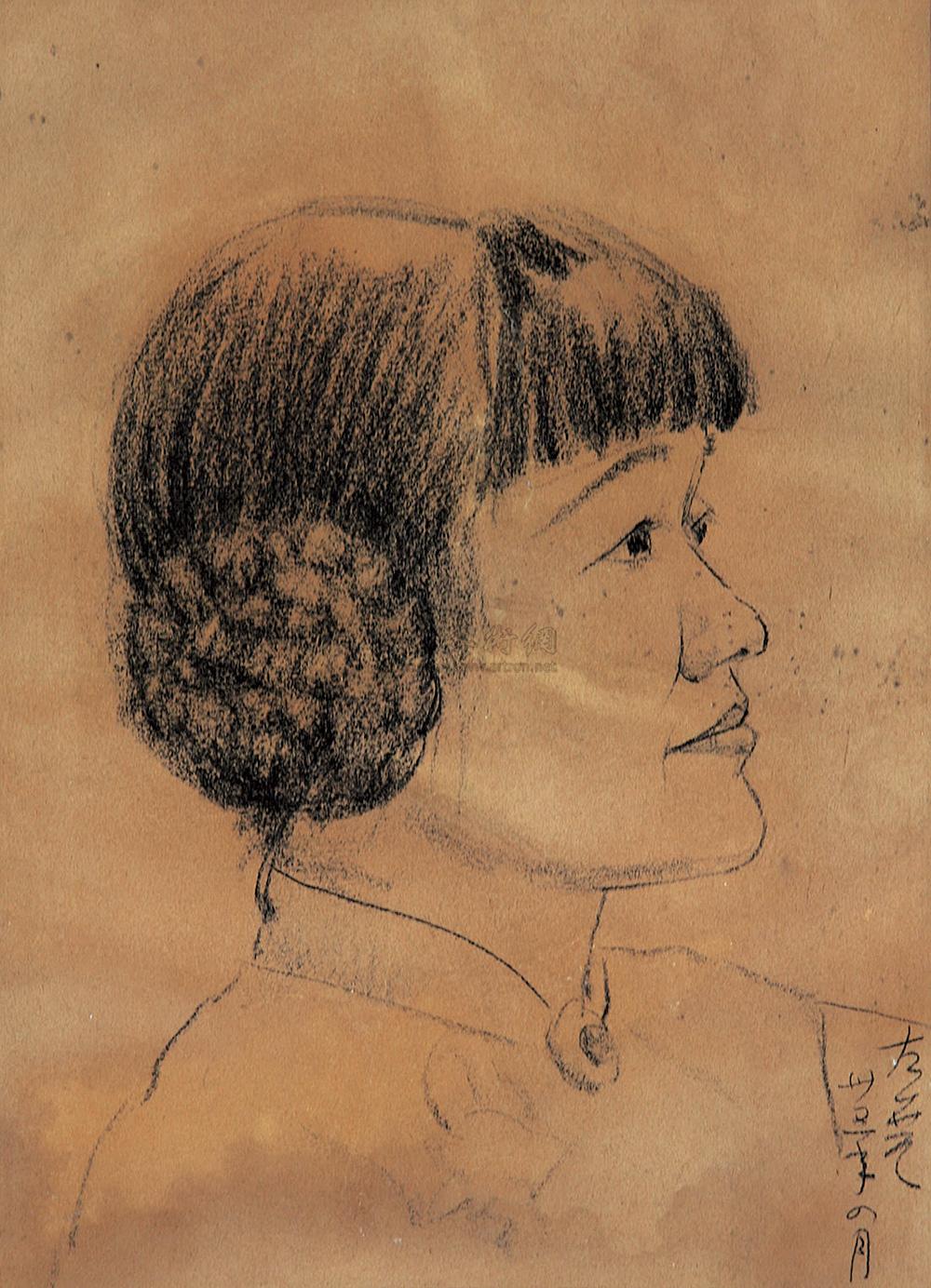 0333 民国三十五年(1946年)作 蒋碧薇像 镜心 画写纸本