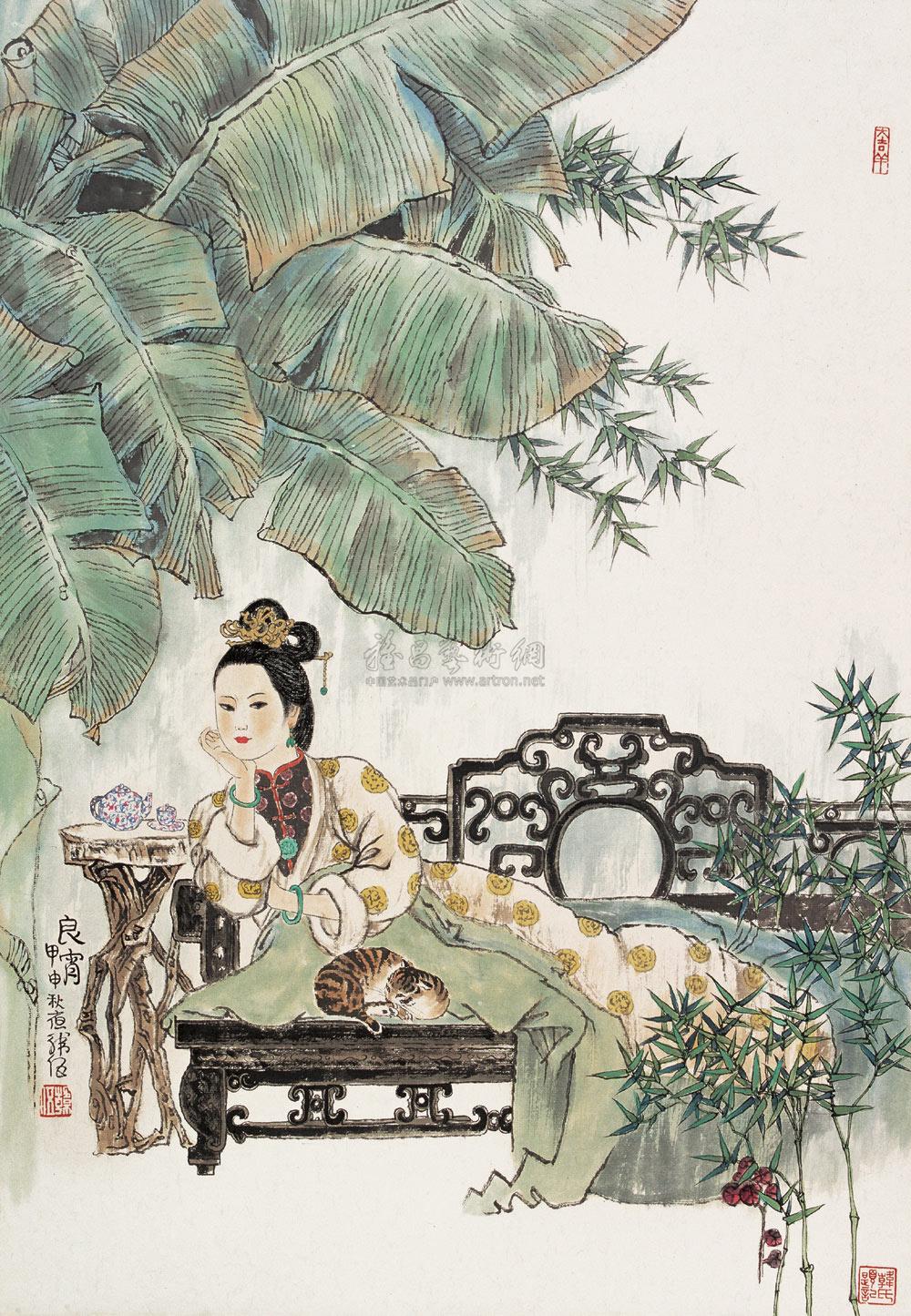 06162004年作良宵图立轴设色纸本