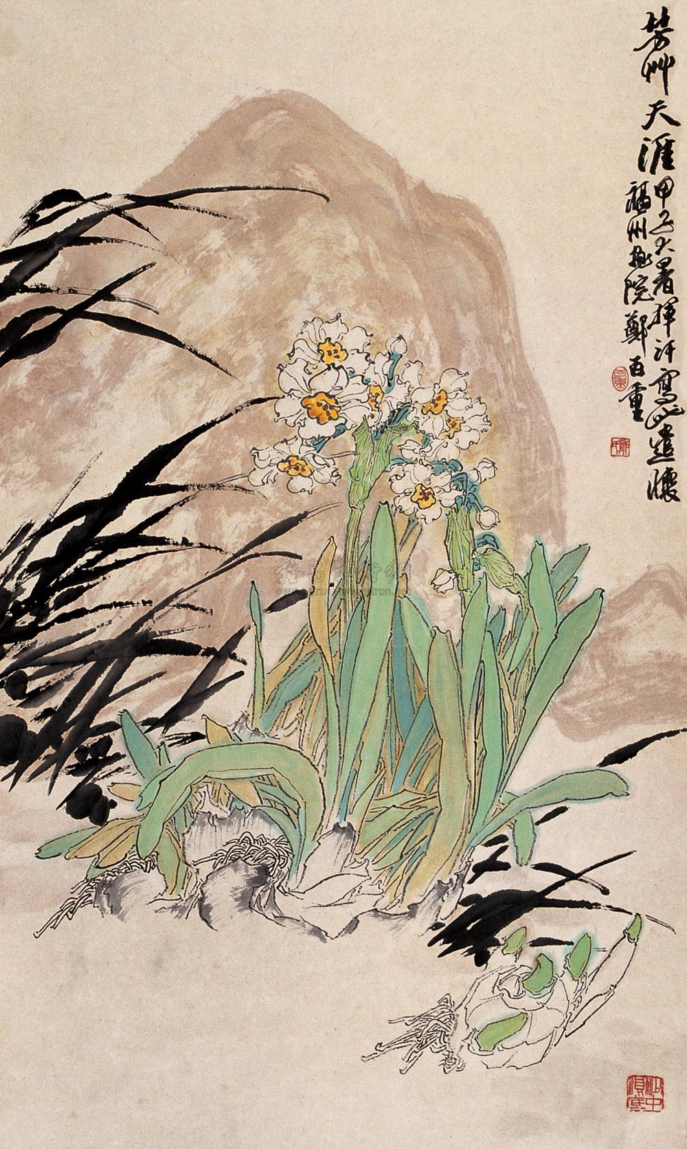 0571 1984年作 芳草天涯 立轴 设色纸本