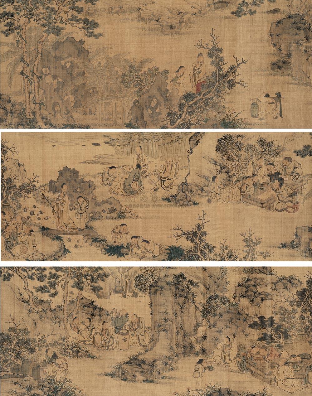 1718 行乐图 手卷 绢本