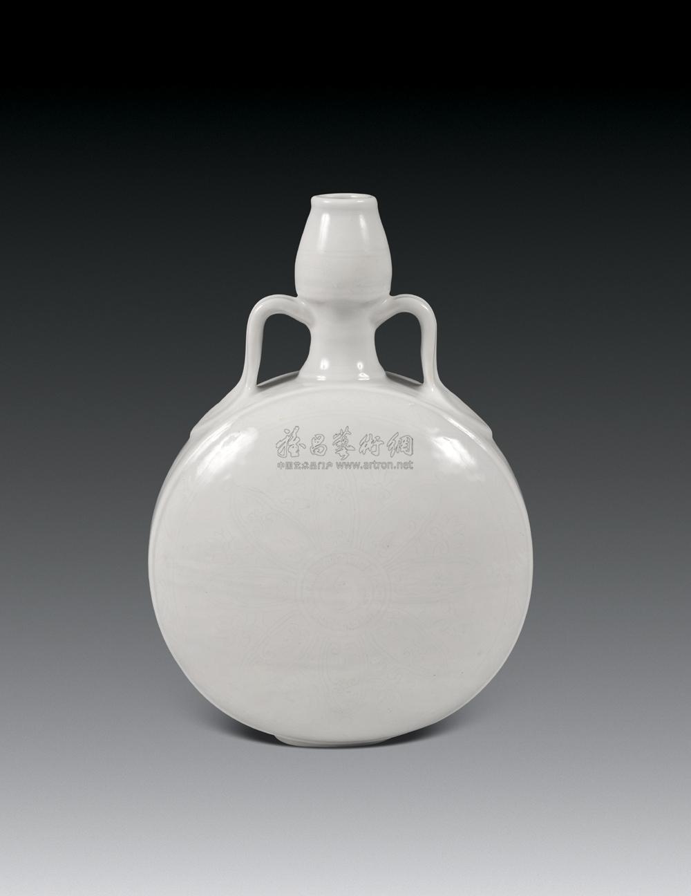 甜白轮花纹绶带耳葫芦扁瓶】拍卖品_图片_价格_鉴赏_明代单色釉瓷器