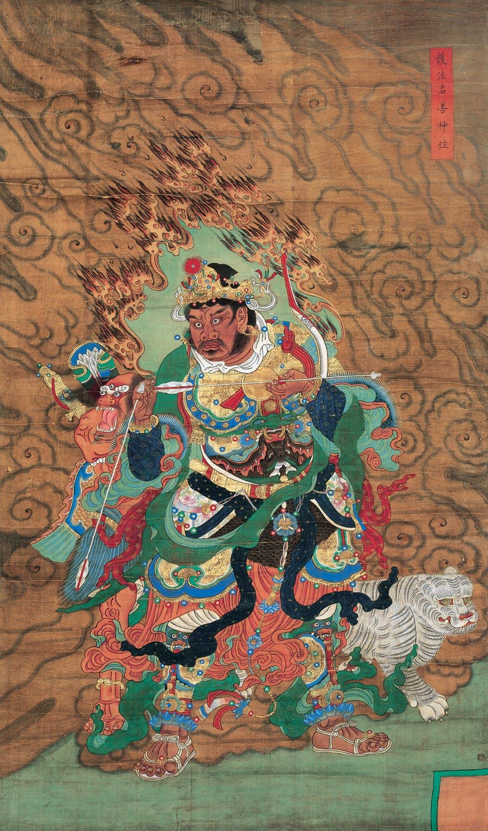 1633 护法天王像 立轴 绢本